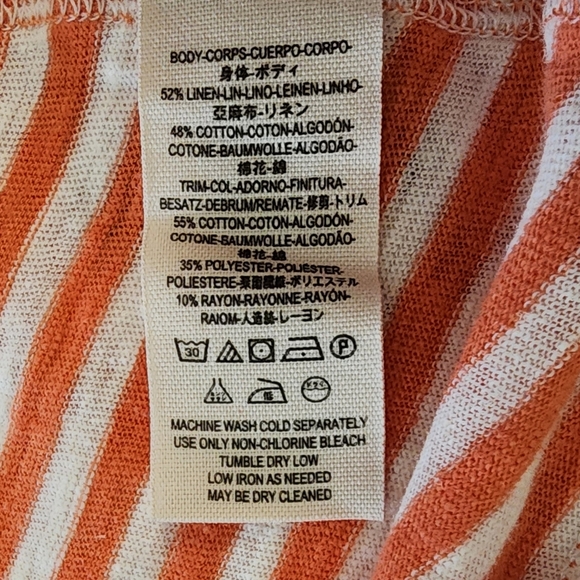 NEW Free People We The Free Size M Take Me Orange Striped Boho T-shirt - Picture 12 of 14